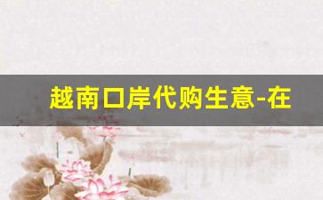 越南口岸代购生意-在越南开店卖东西能从国内拿货吗