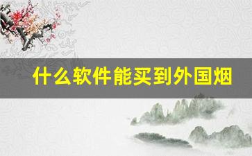 什么软件能买到外国烟-能买外国烟的软件