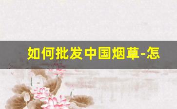 如何批发中国烟草-怎么大量购买烟草