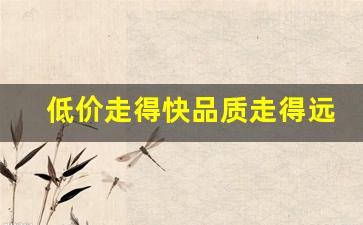 低价走得快品质走得远-低价不是王道质量才是硬道理