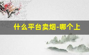 什么平台卖烟-哪个上面可以买烟