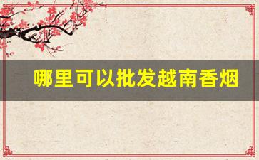 哪里可以批发越南香烟批发一手货源-东兴有正规卖越南香烟的吗