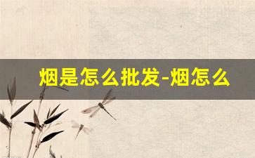 烟是怎么批发-烟怎么卖的价格高