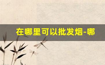 在哪里可以批发烟-哪里可以批发烟