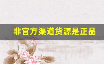 非官方渠道货源是正品吗-非官方渠道正品是正品吗