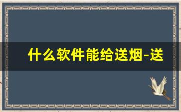 什么软件能给送烟-送烟的视频真实