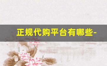 正规代购平台有哪些-代购平台有哪三种