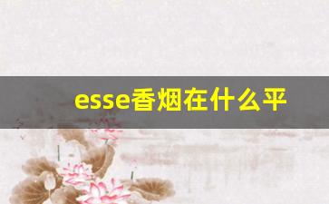 esse香烟在什么平台可以买到-esse薄荷烟现在在哪里买