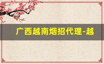 广西越南烟招代理-越南代加工烟供货商