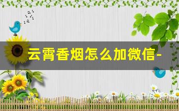 云霄香烟怎么加微信-云霄烟二维码